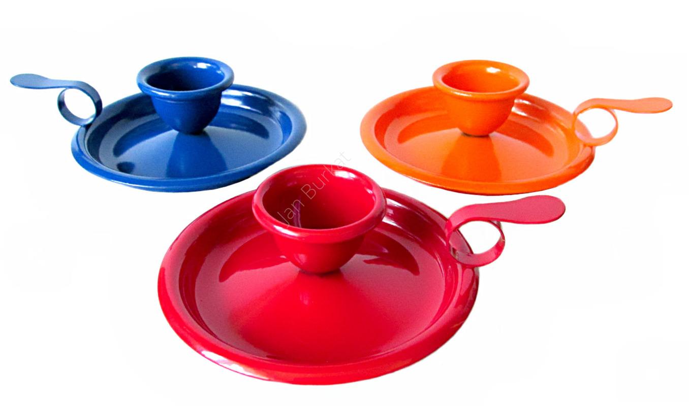 Emaliowany świecznik retro 1958a