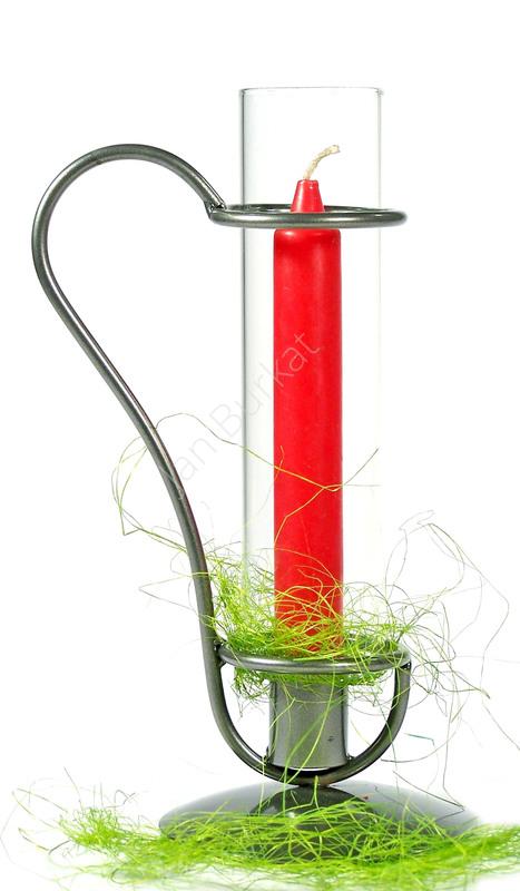 Świecznik ze szkłem 1637b