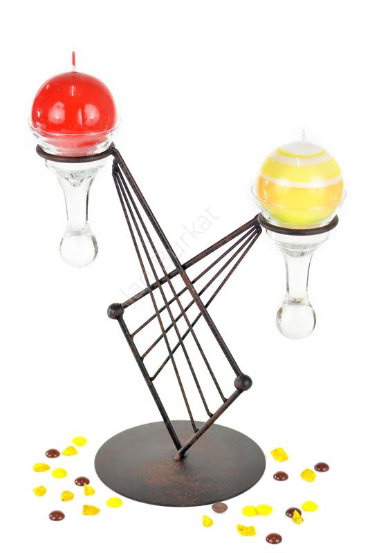 Świecznik ze szkłem 3463