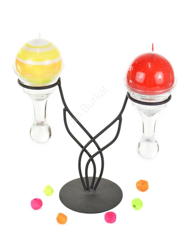 Świecznik ze szkłem 3571