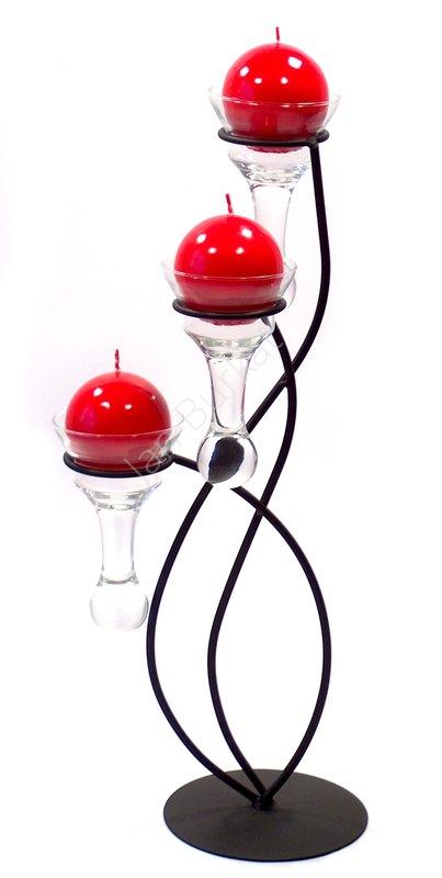 Świecznik ze szkłem 3573