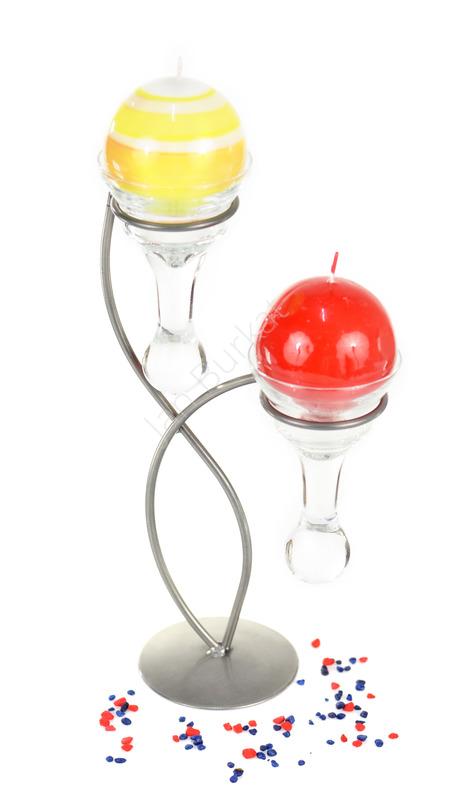 Świecznik ze szkłem 3574