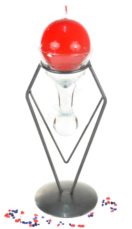 Świecznik ze szkłem 3615