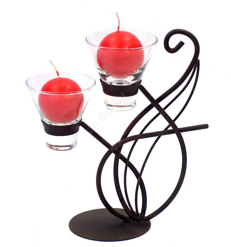 Świecznik ze szkłem 4366