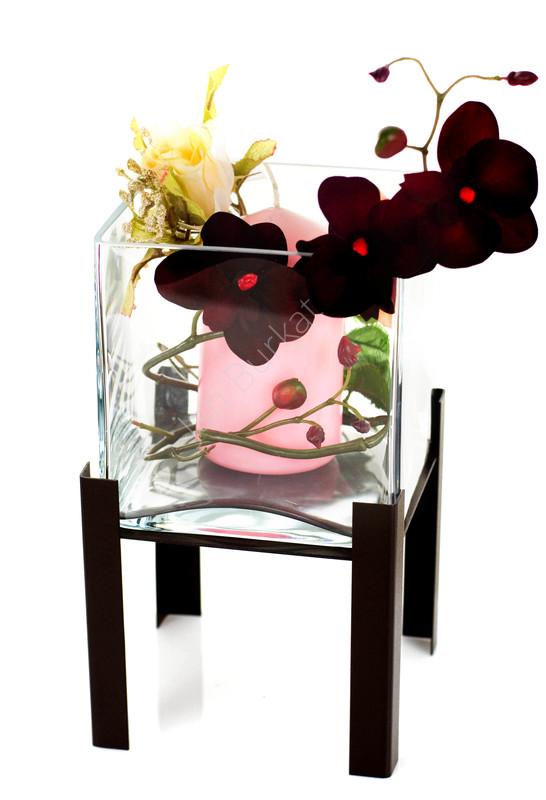 Świecznik ze szkłem 4858