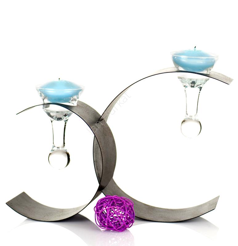 Świecznik ze szkłem 5009