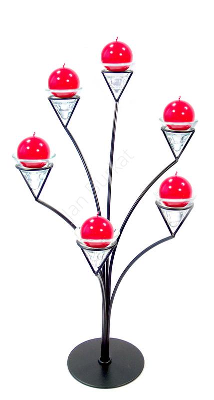 Świecznik ze szkłem 5427