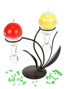 Świecznik ze szkłem 4287b