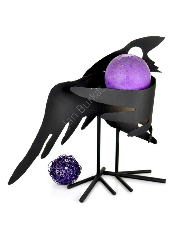 Metalowy kruk ozdoba do ogrodu 2044