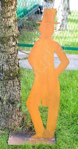 Duża figura męska do ogrodu rdzewiona 5825