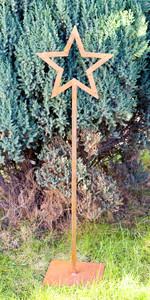 Rdzewiona gwiazdka dekoracja metalowa 6436