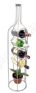 Metalowy stojak na wino w kształcie butelki 4461