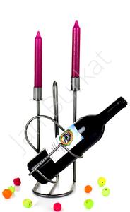 Stojak na jedno wino ze świeczkami 3432