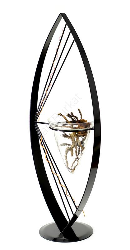 Wysoki stojak do salonu ze szkłem 5068