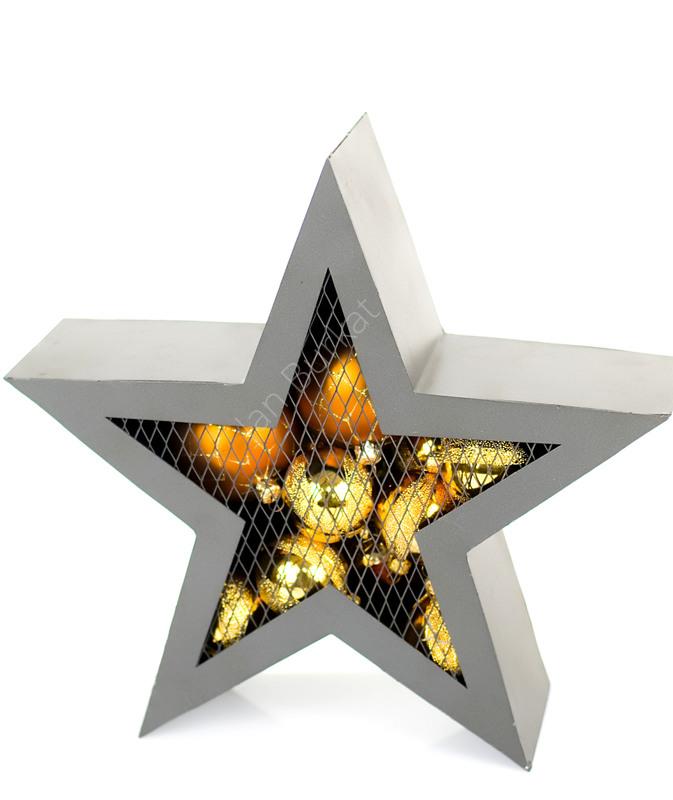 Gwiazdka świąteczna dekoracja metalowa 6013