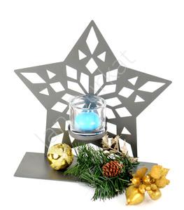 Gwiazdka świąteczna dekoracja metalowa 6207