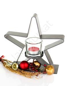 Gwiazdka świąteczna dekoracja metalowa 6211